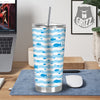 Fish Swimming In Blue Sea Print Pattern Tumbler-grizzshop