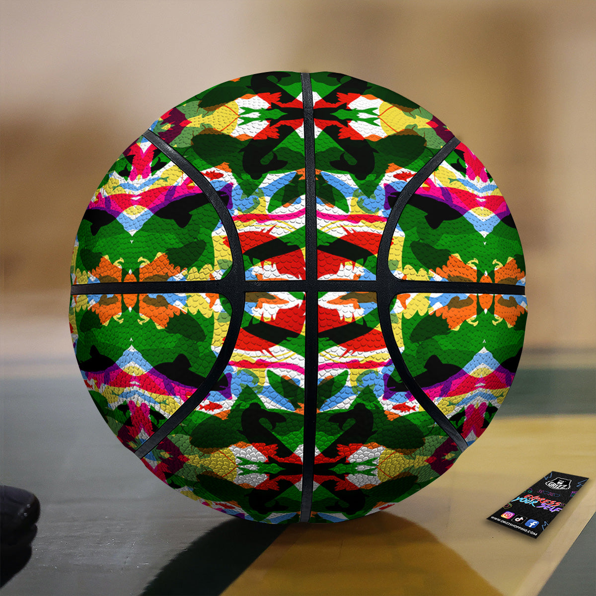 Fish Colorful Abstract Print Pattern Basketball