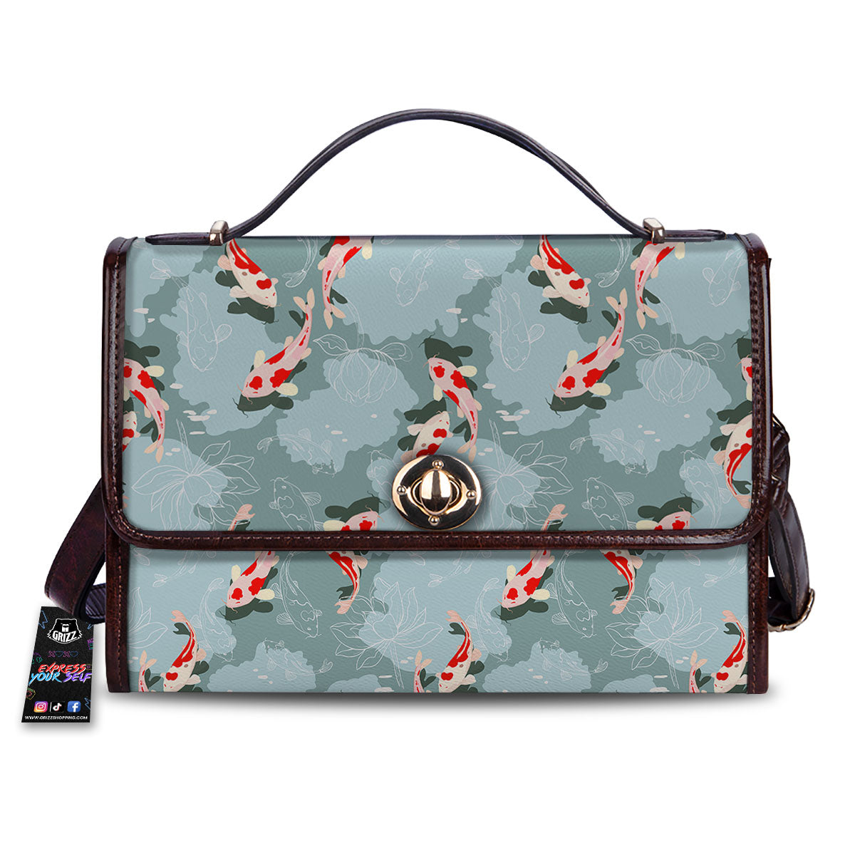 Fish Koi Print Pattern Women's Satchel Bag