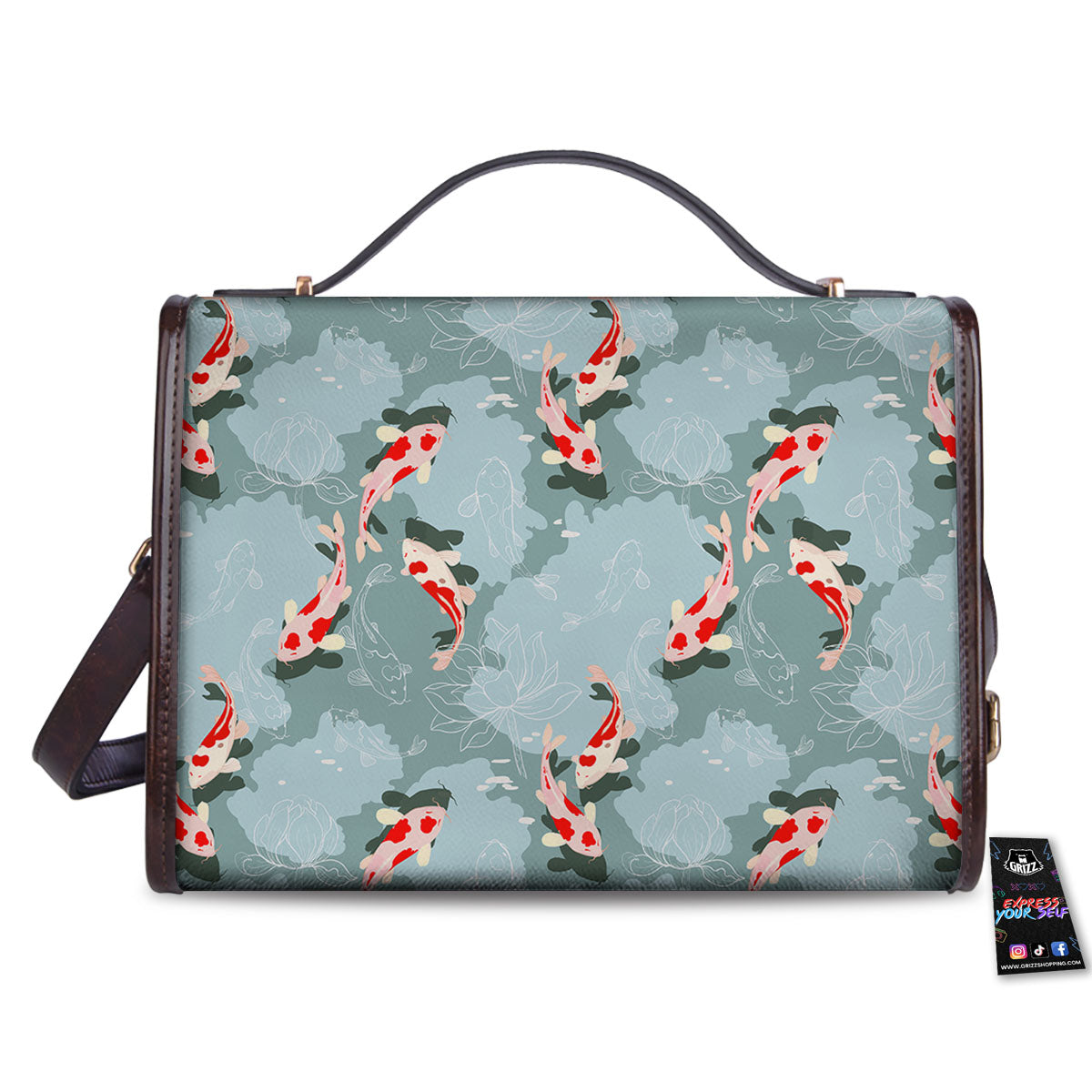 Fish Koi Print Pattern Women's Satchel Bag