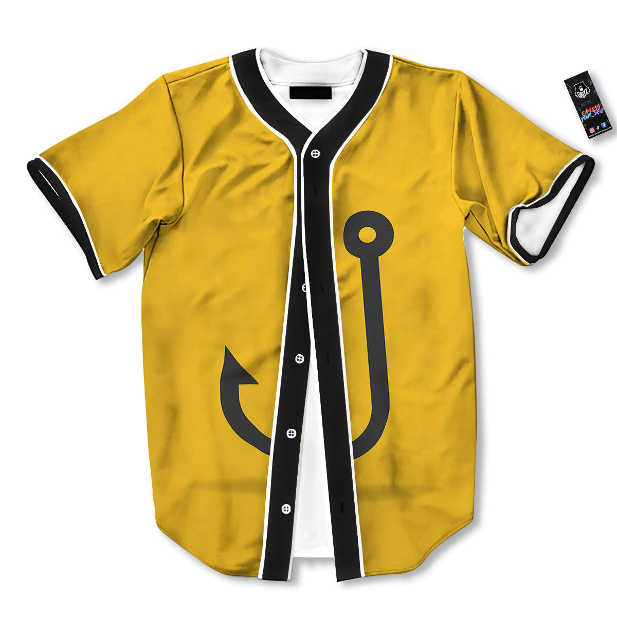 Fishing Hooks Print Baseball Jersey-grizzshop
