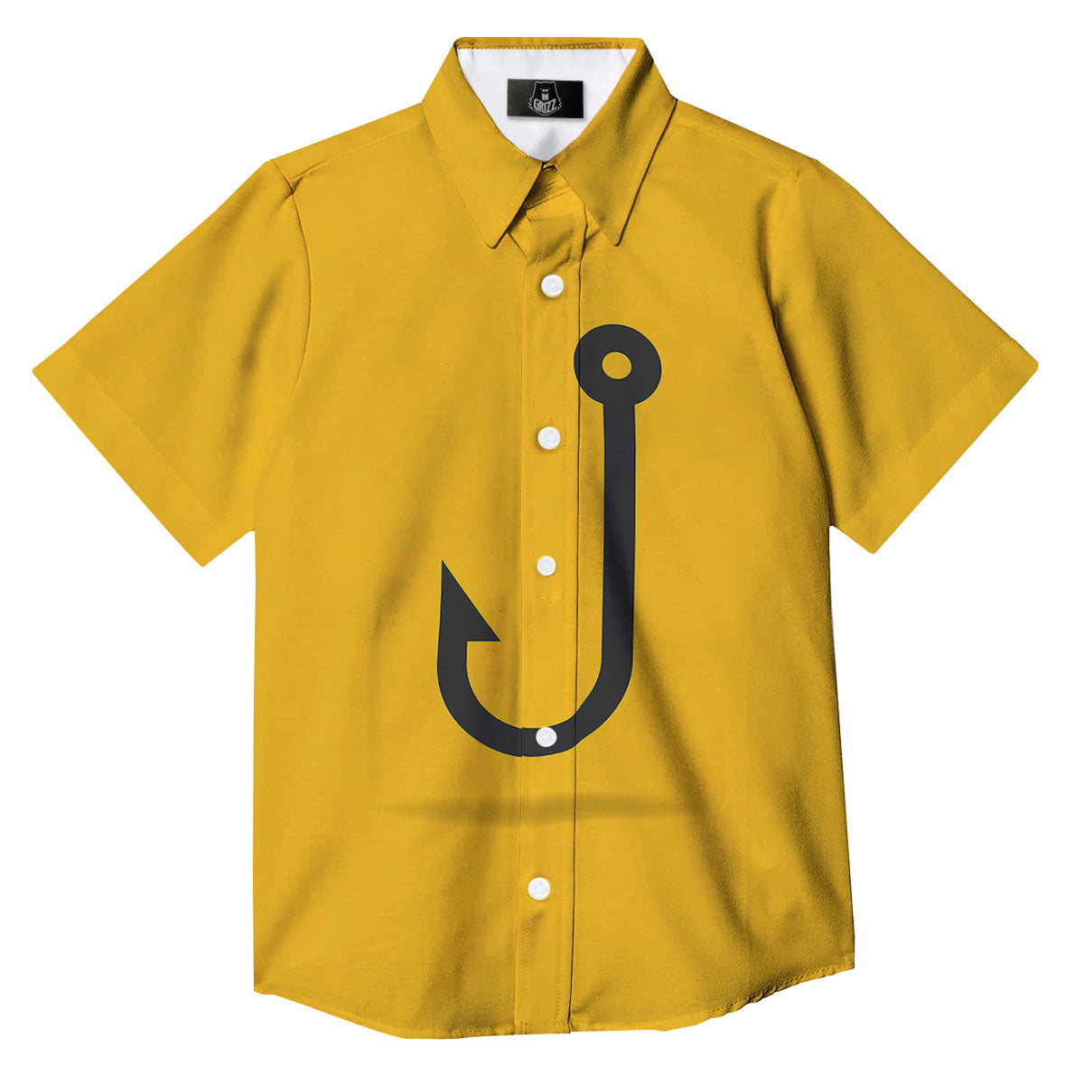 Fishing Hooks Print Button Up Shirt-grizzshop
