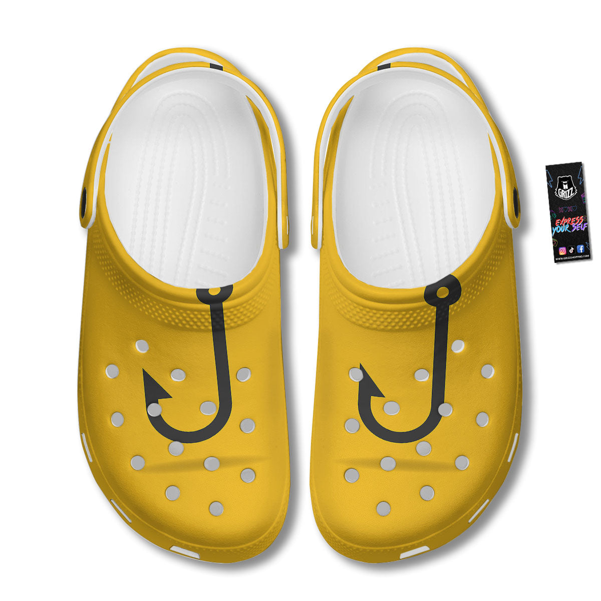Fishing Hooks Print Clog-grizzshop
