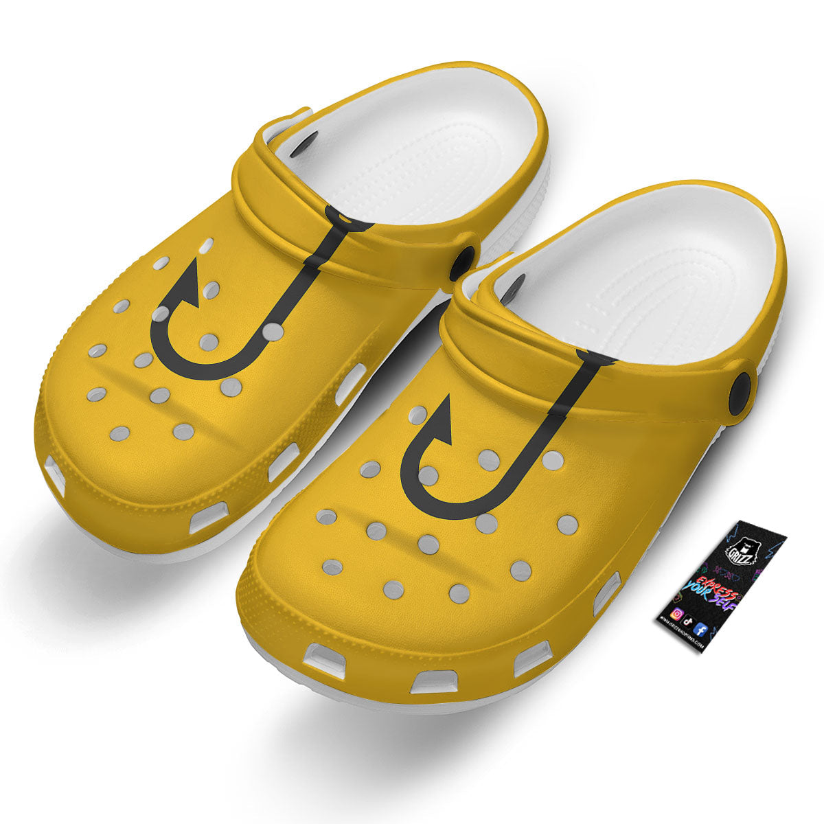 Fishing Hooks Print Clog-grizzshop