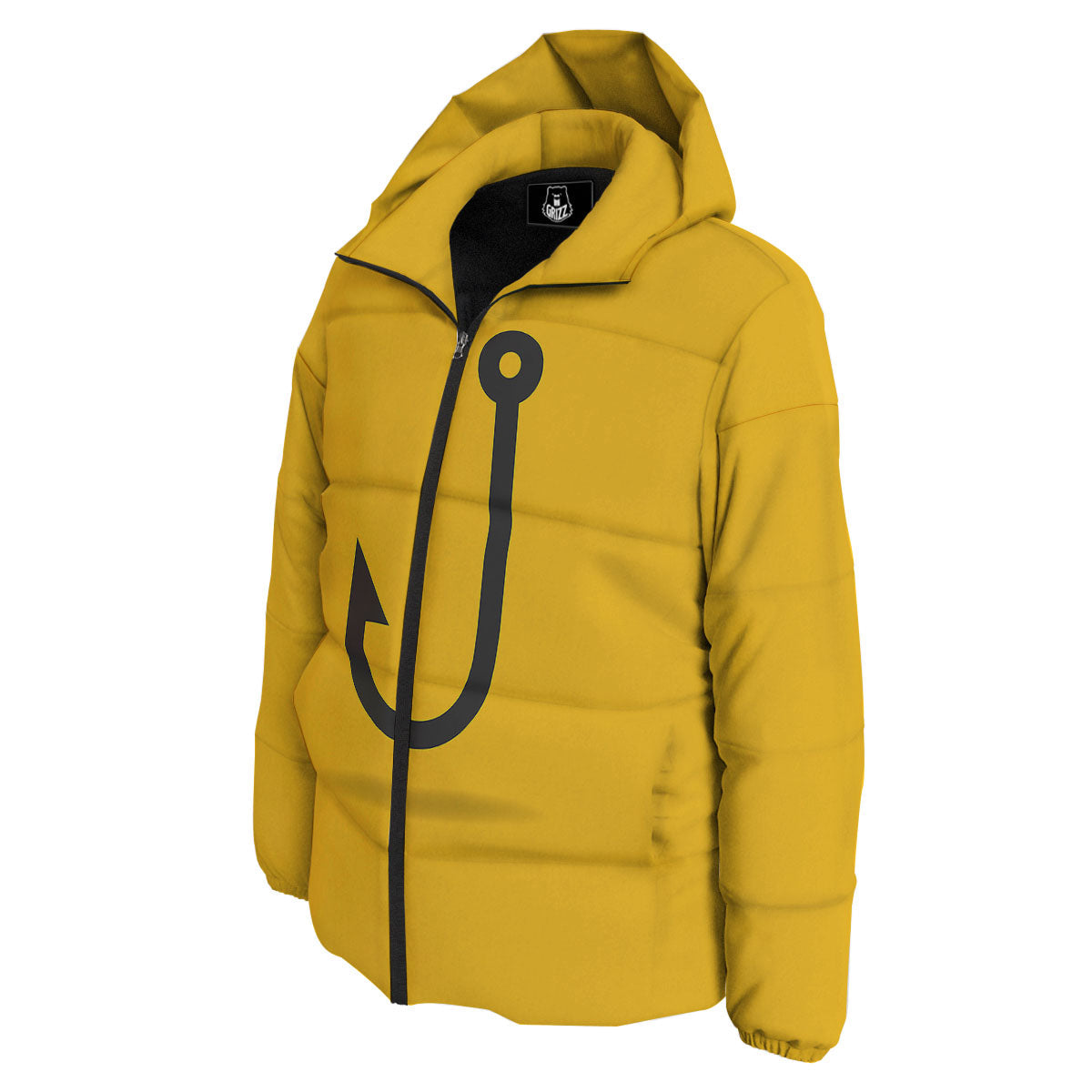 Fishing Hooks Print Down Jacket-grizzshop