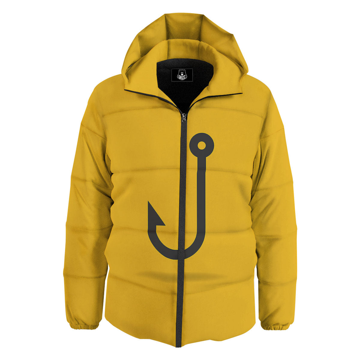 Fishing Hooks Print Down Jacket-grizzshop