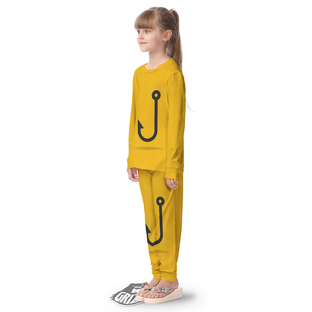 Fishing Hooks Print Kid's Pajamas-grizzshop