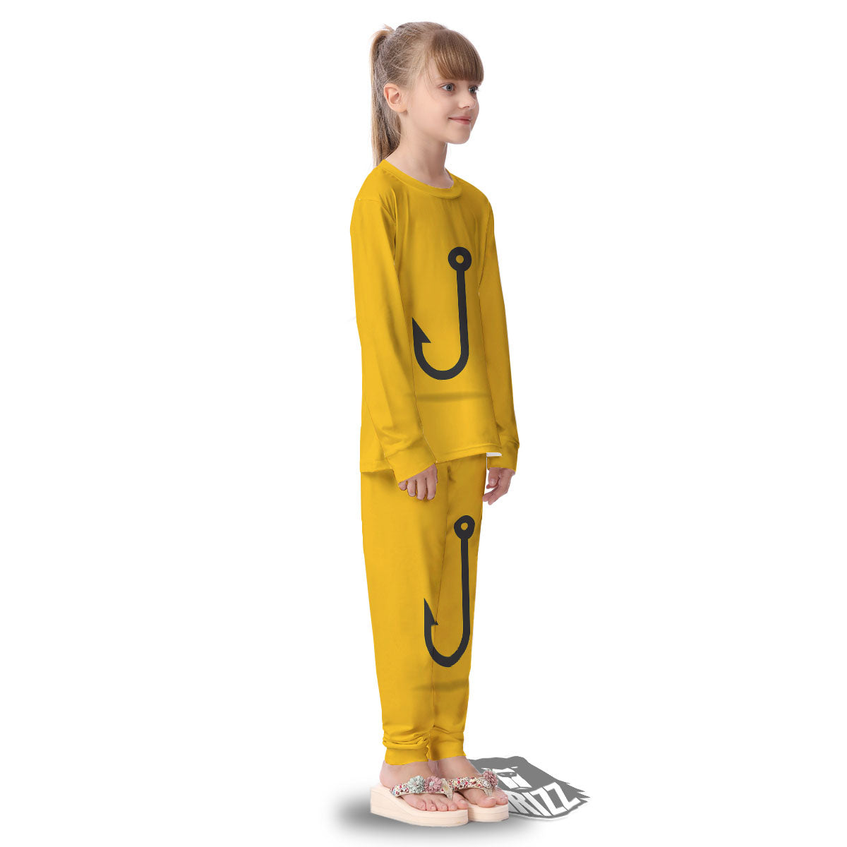 Fishing Hooks Print Kid's Pajamas-grizzshop