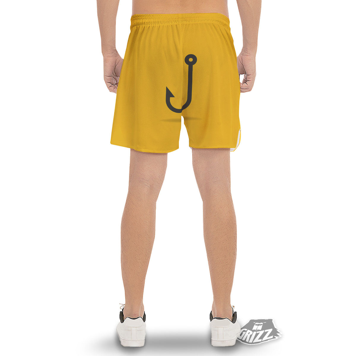 Fishing Hooks Print Men's Gym Shorts-grizzshop