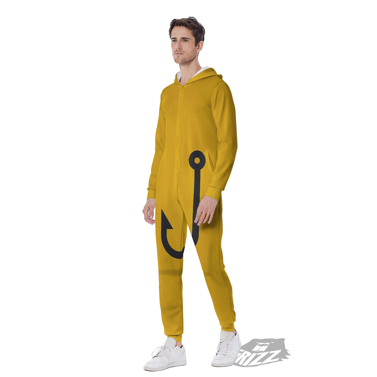 Fishing Hooks Print Men's Jumpsuit-grizzshop