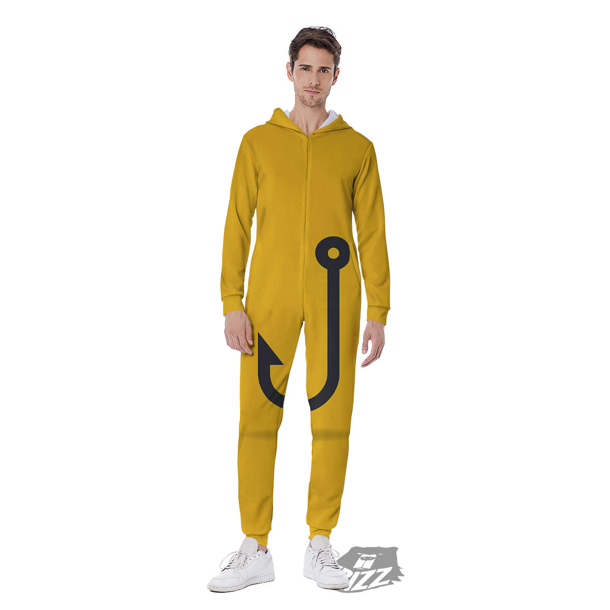 Fishing Hooks Print Men's Jumpsuit-grizzshop