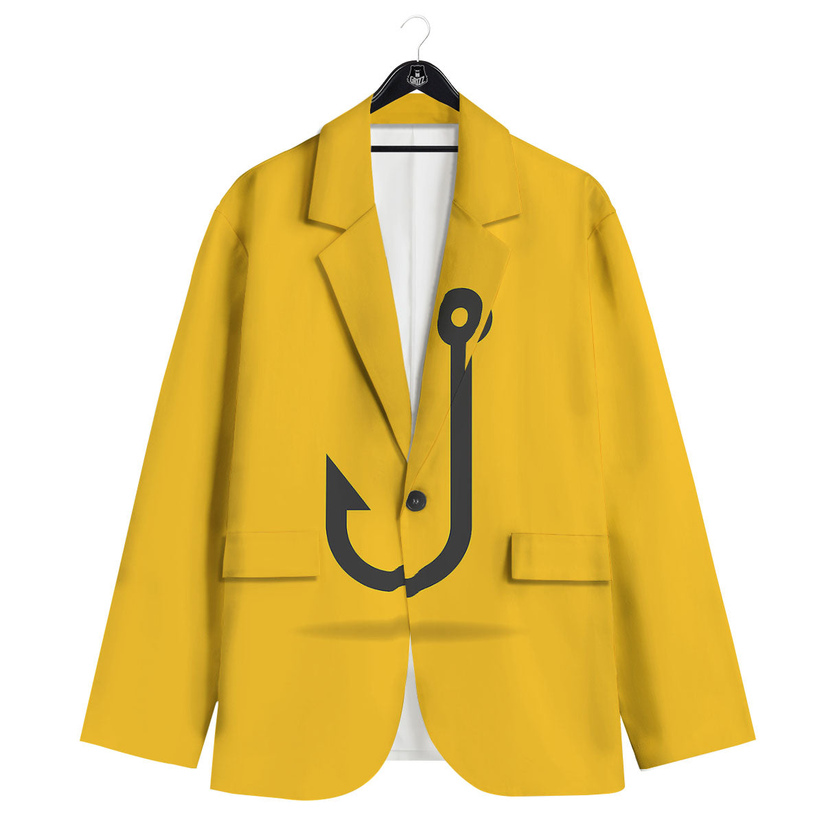 Fishing Hooks Print Men's Sport Coat-grizzshop
