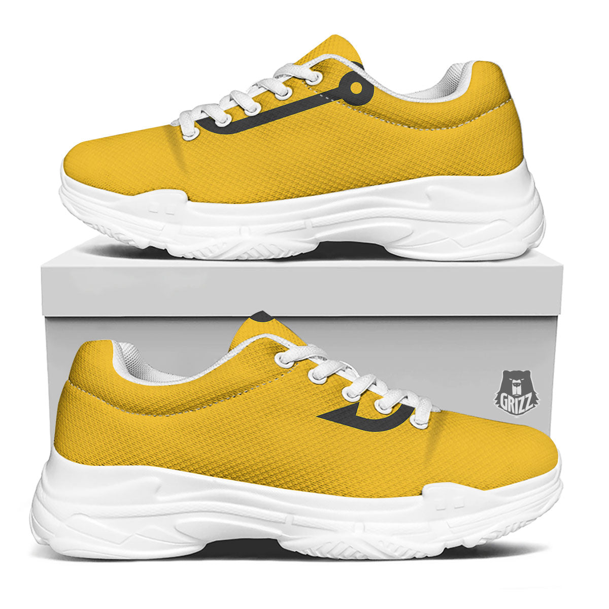 Fishing Hooks Print White Chunky Shoes-grizzshop