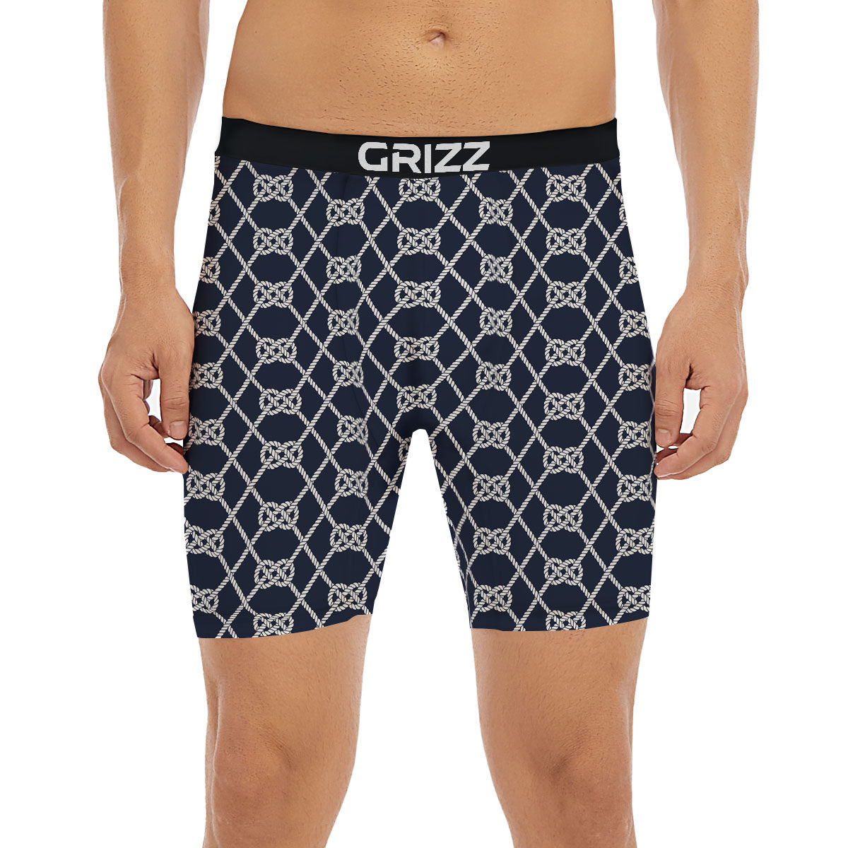 Fishing Knots Rope Print Pattern Boxer Briefs-grizzshop