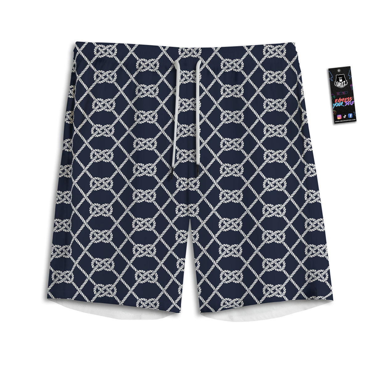 Flower Hawaiian Aloha Print Men's Athletic Shorts