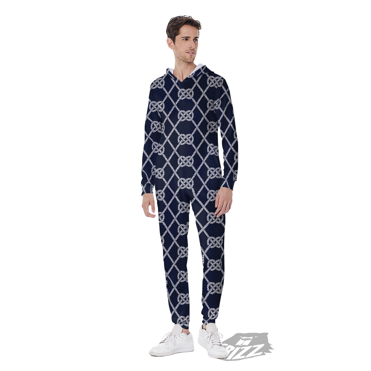 Fishing Knots Rope Print Pattern Men's Jumpsuit-grizzshop