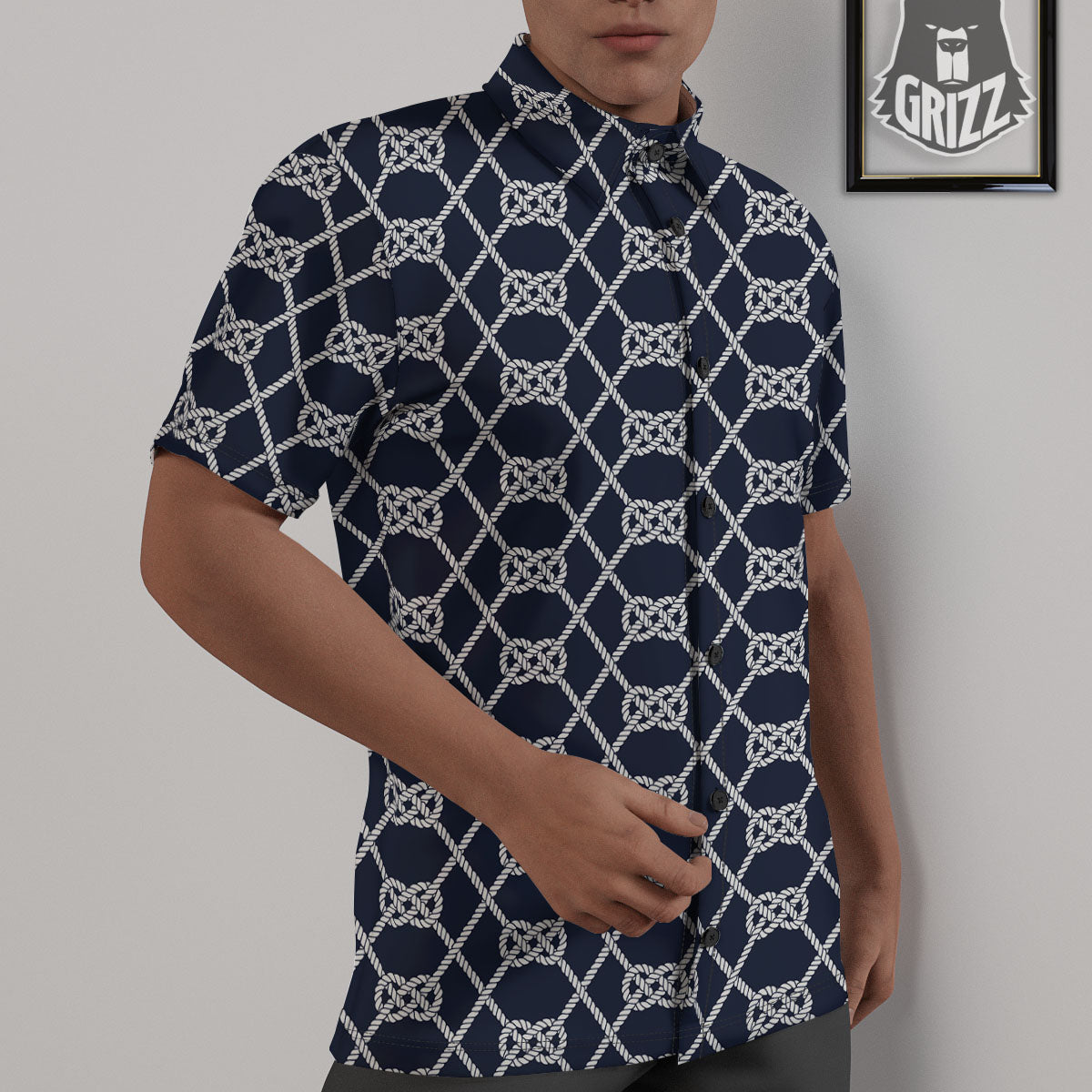 Fishing Knots Rope Print Pattern Untucked Shirts-grizzshop