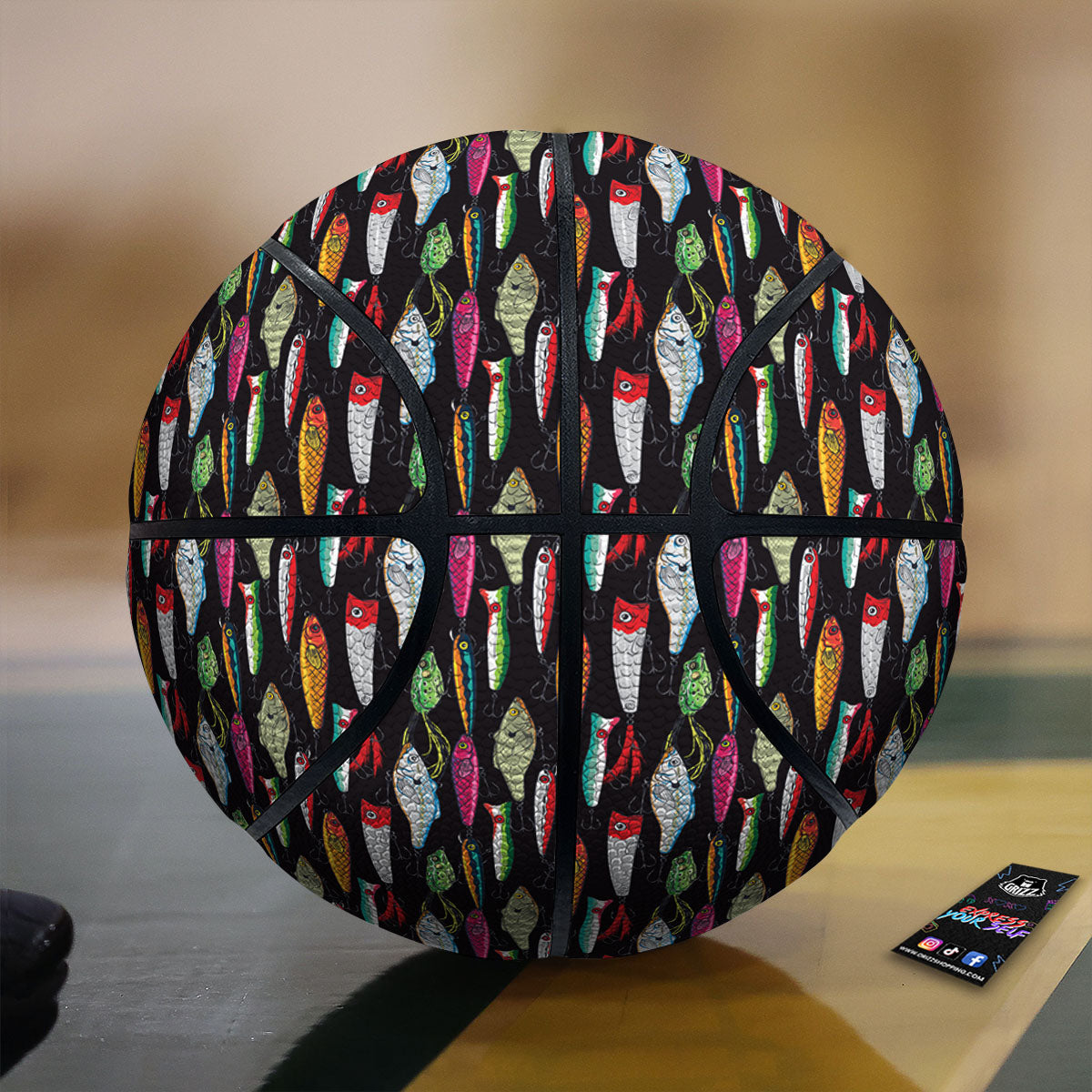 Fishing Print Pattern Basketball-grizzshop
