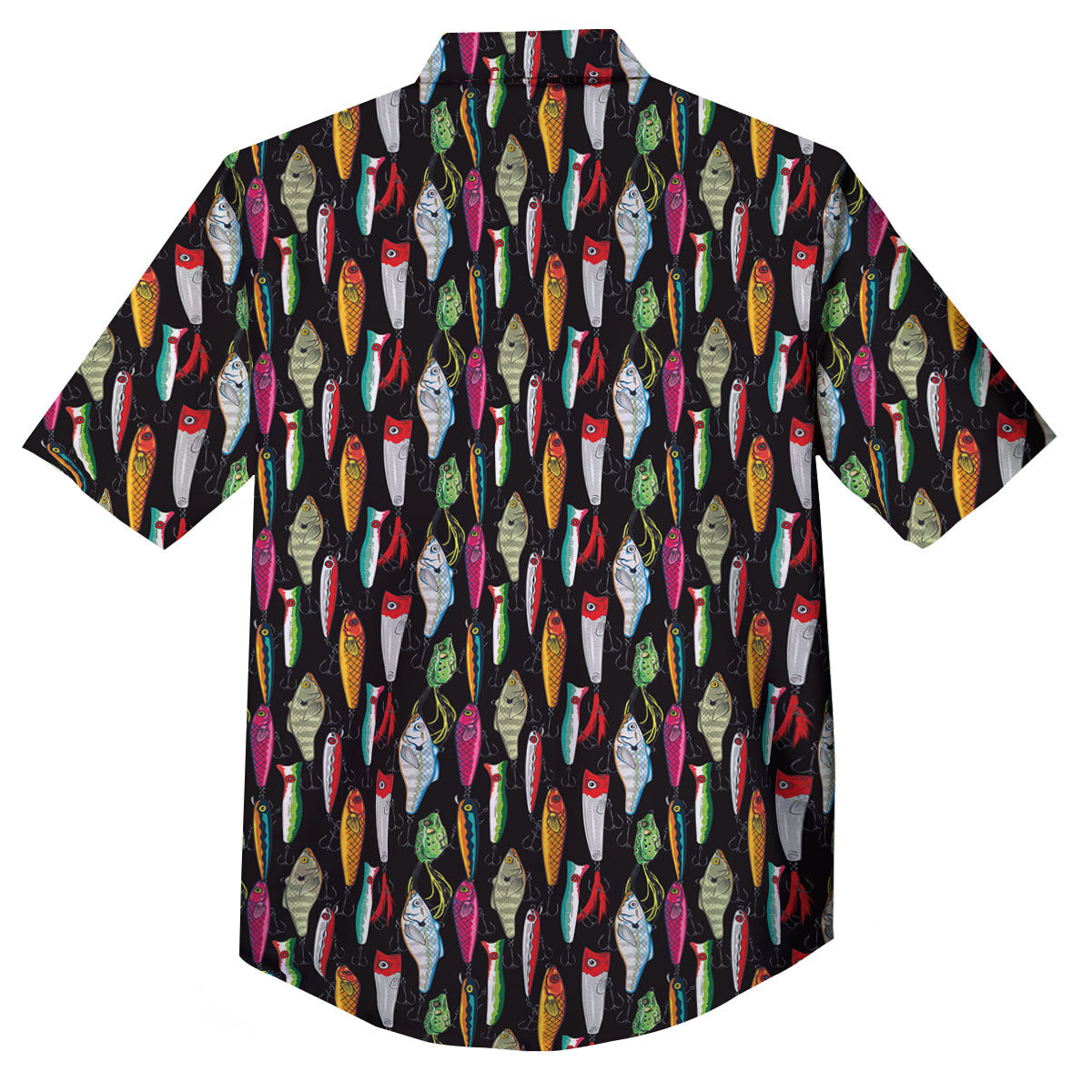Fishing Print Pattern Button Up Shirt-grizzshop