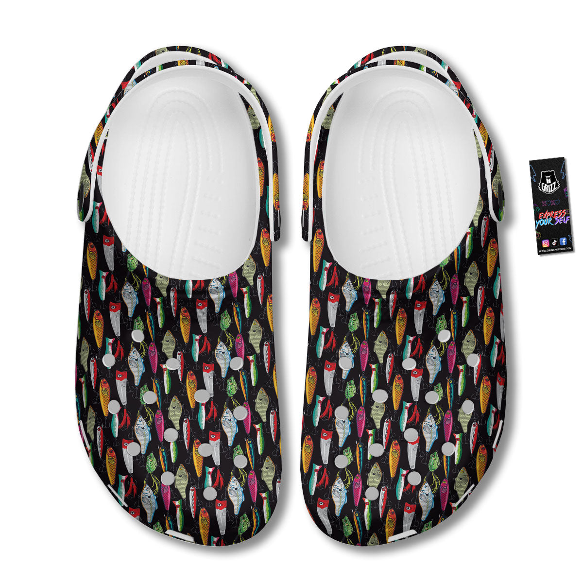 Fishing Print Pattern Clog-grizzshop