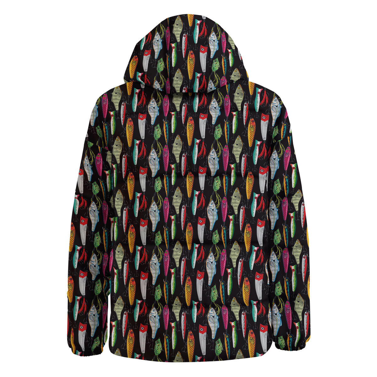 Fishing Print Pattern Down Jacket-grizzshop