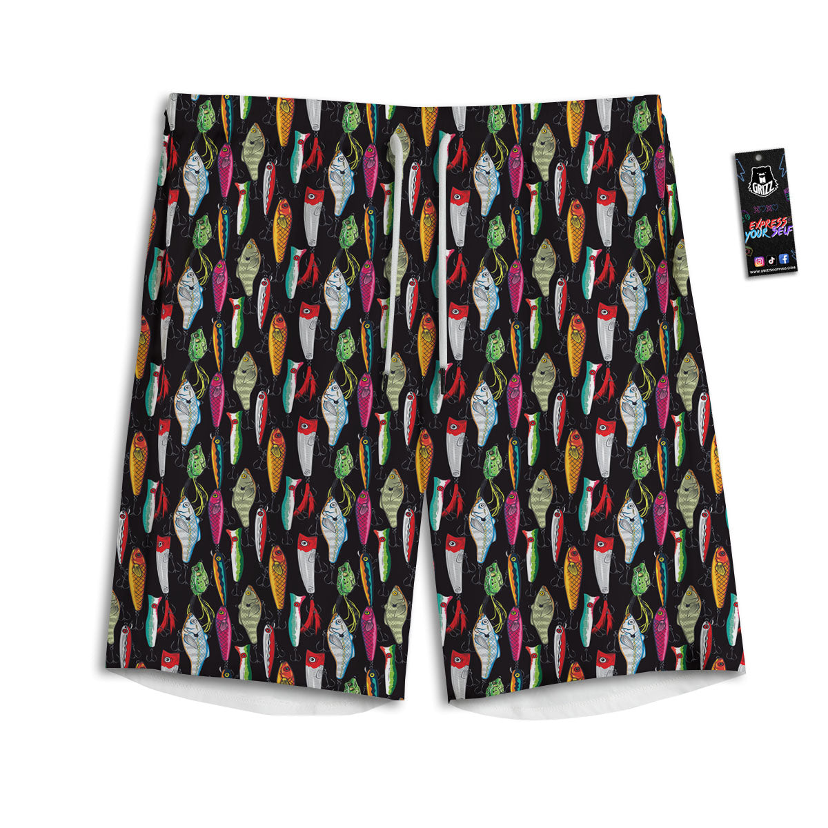 Flower Japanese Print Men's Athletic Shorts