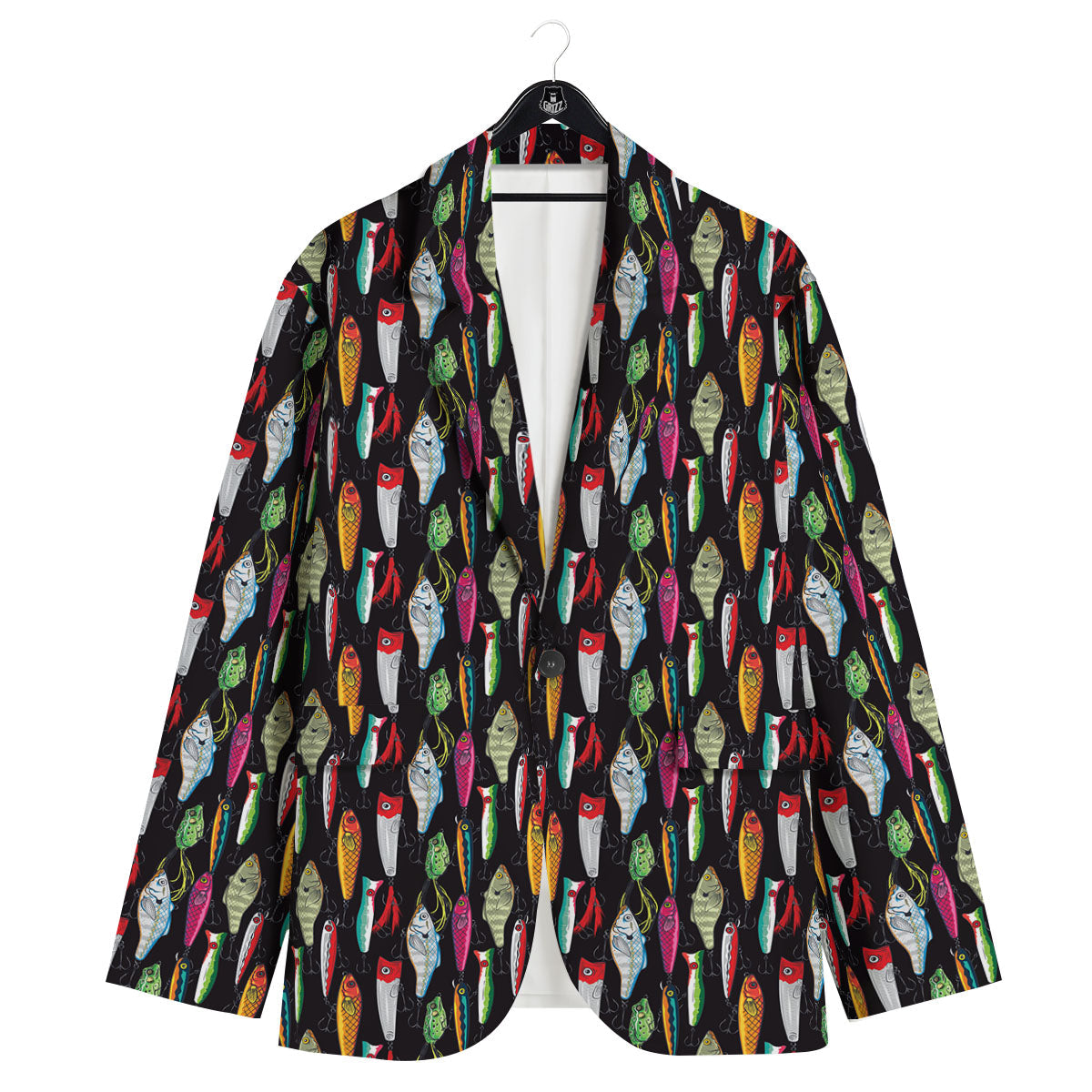 Fishing Print Pattern Men's Sport Coat-grizzshop