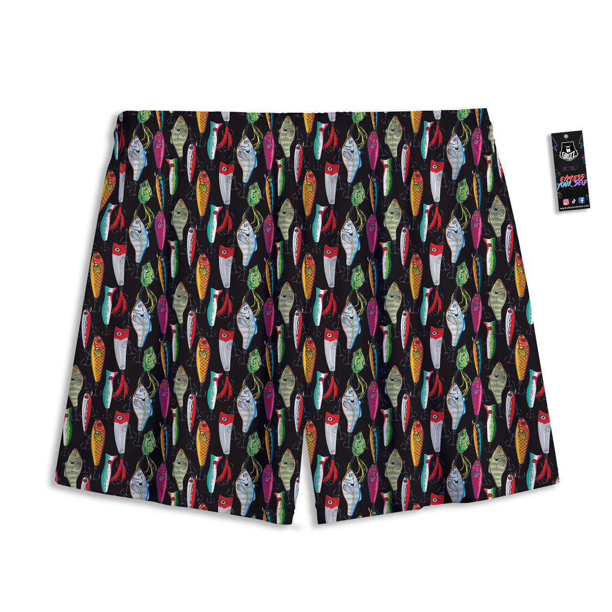 Fishing Print Pattern Mesh Shorts