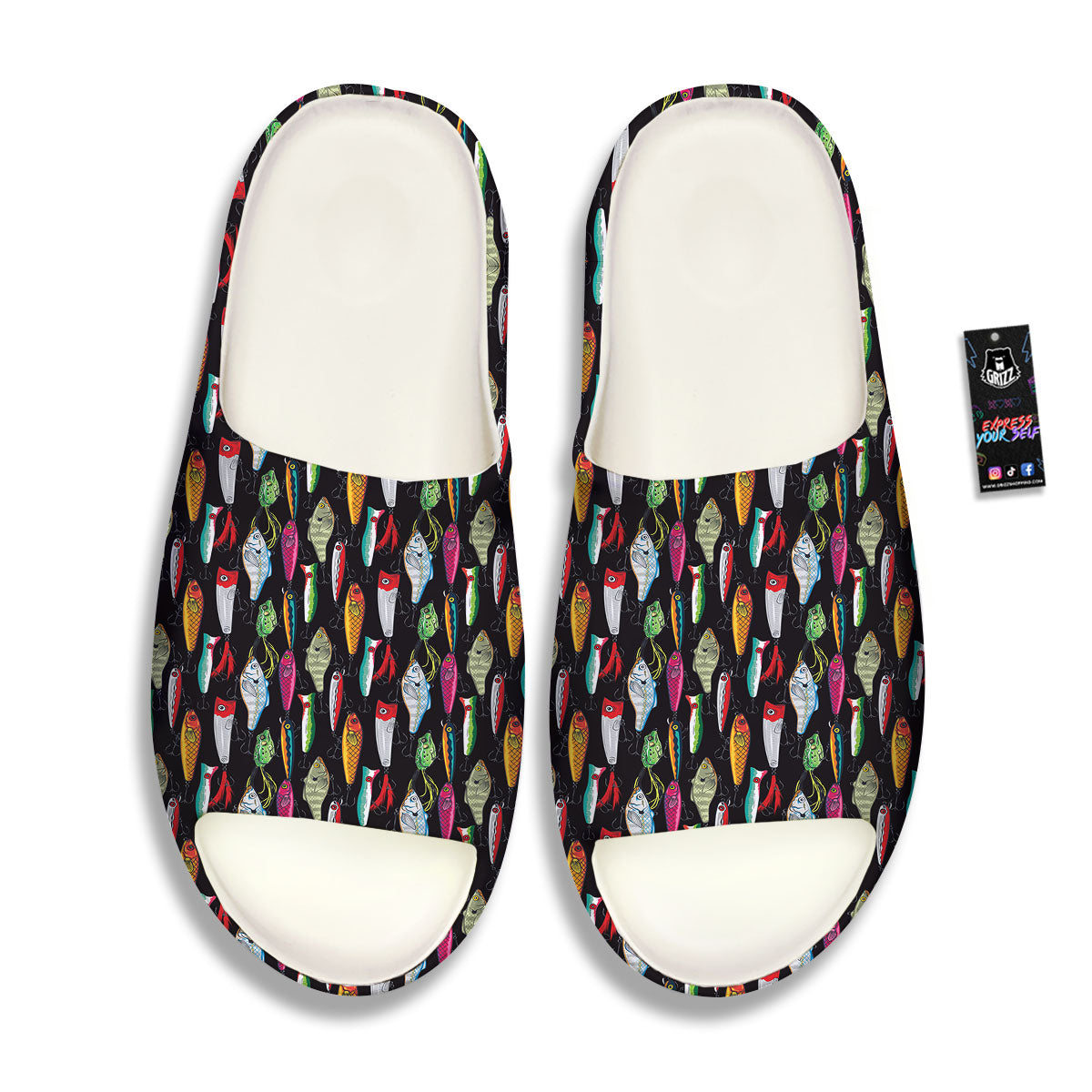 Fishing Print Pattern Sandals-grizzshop