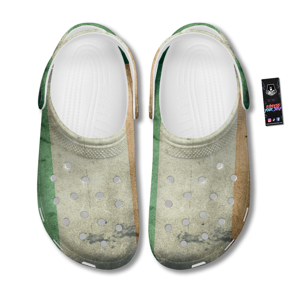 Flag Irish Print Clog-grizzshop