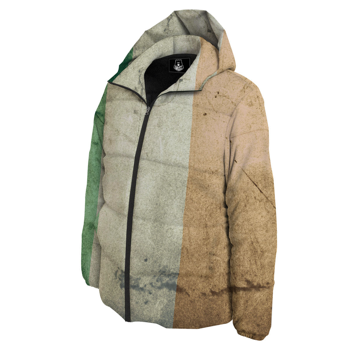 Flag Irish Print Down Jacket-grizzshop