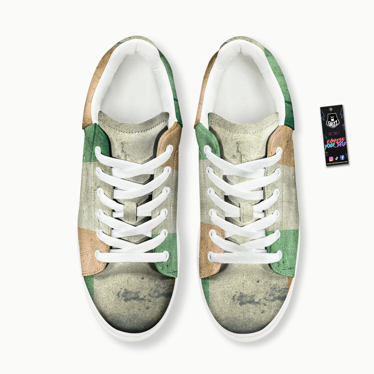 Flag Irish Print Platform Shoes-grizzshop