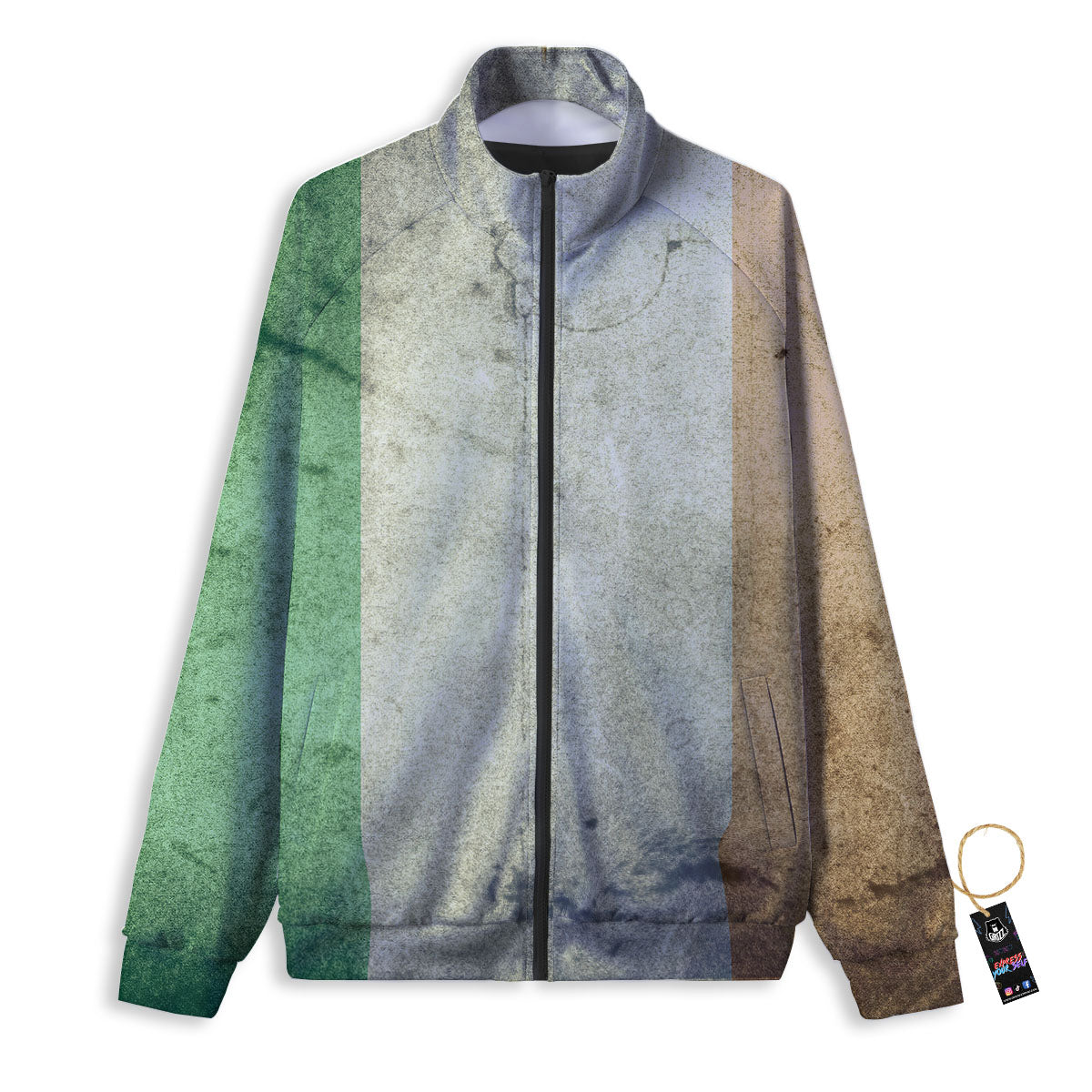 Flag Irish Print Track Jacket-grizzshop