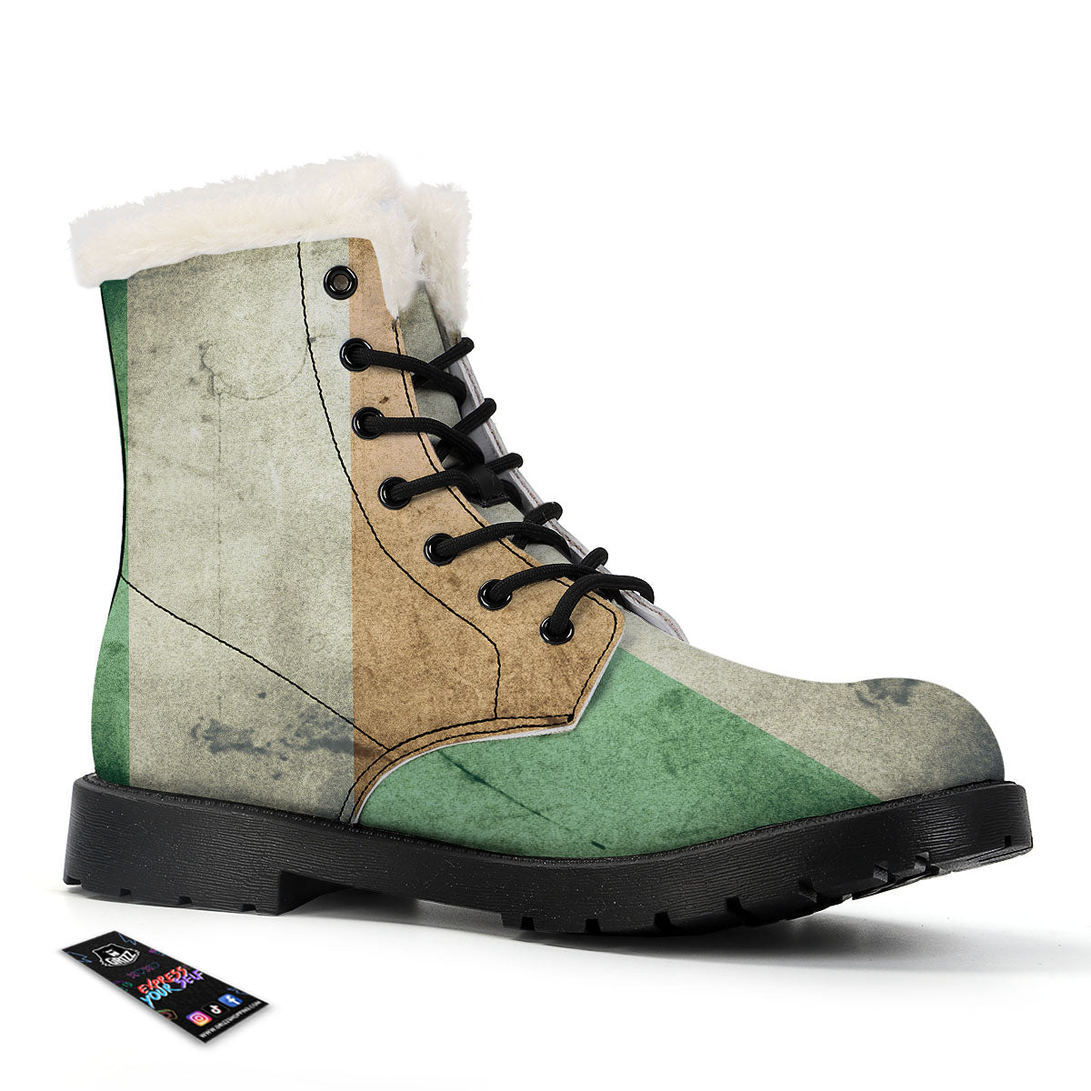Flag Irish Print Winter Boots-grizzshop