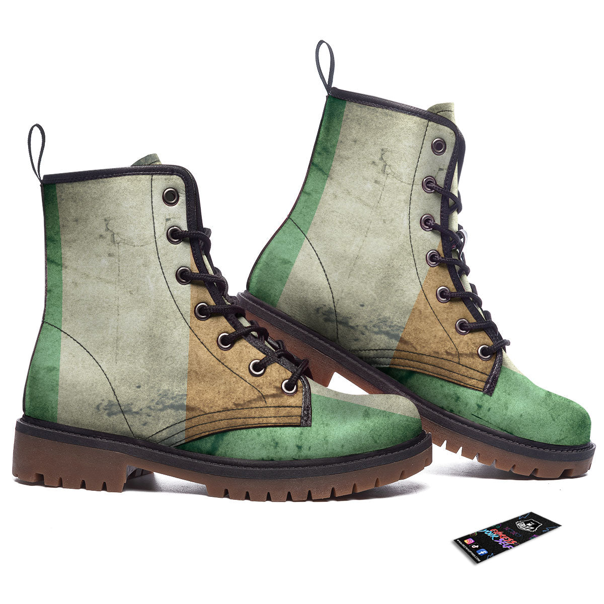 Flag Irish Print Work Boots-grizzshop