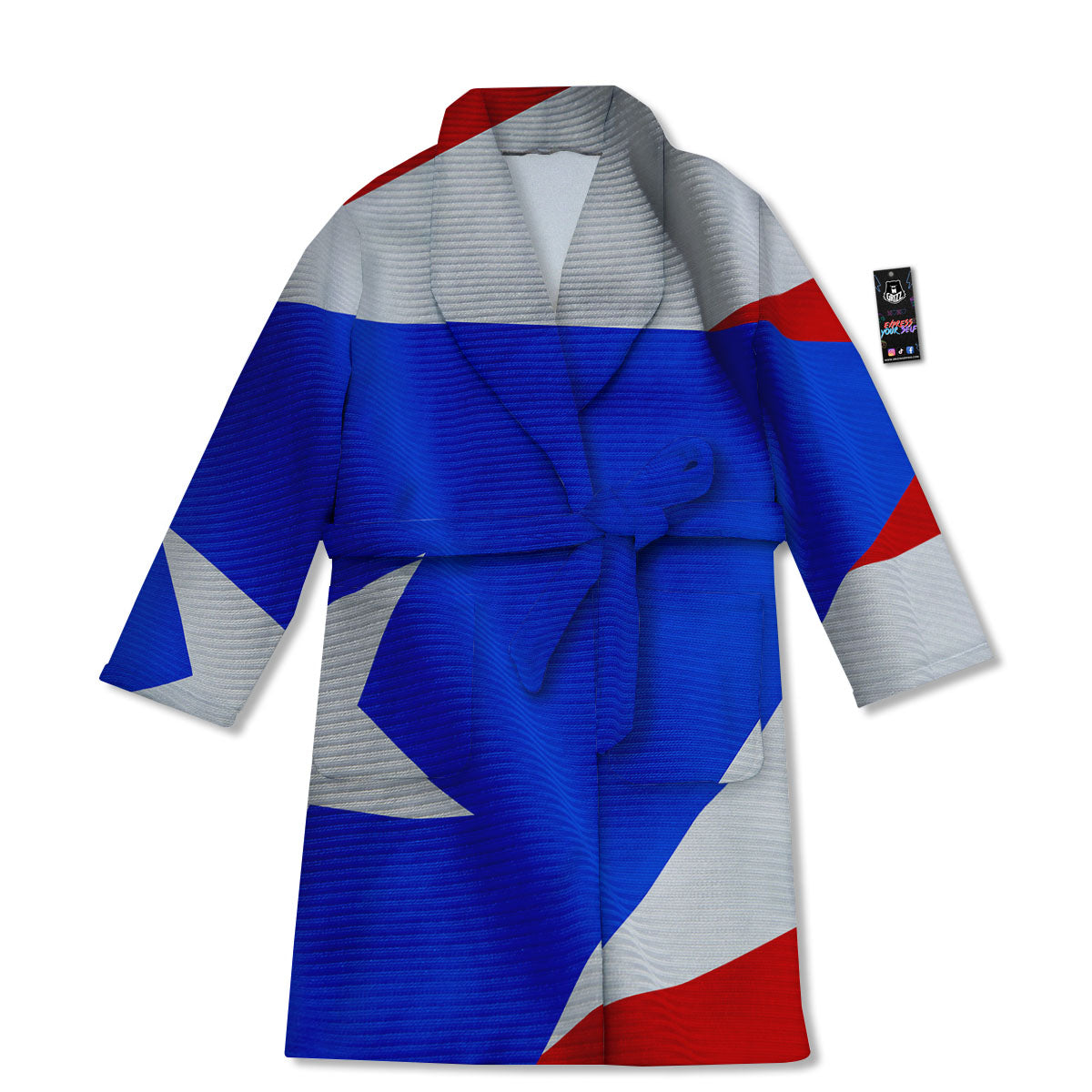 Flag Puerto Rican Print Bathrobe-grizzshop