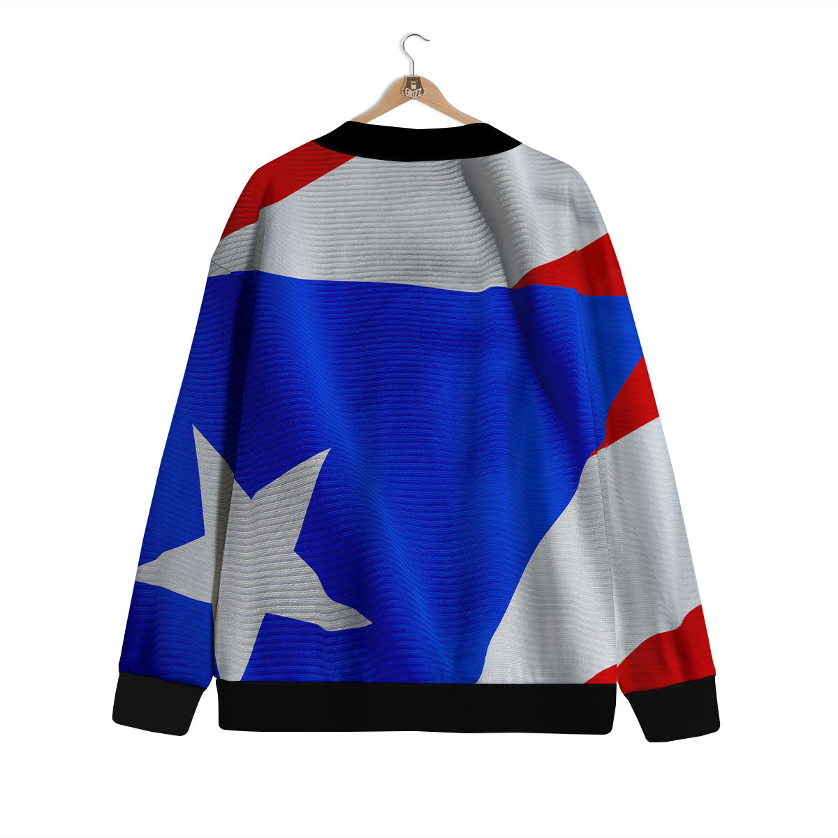 Flag Puerto Rican Print Cardigan-grizzshop