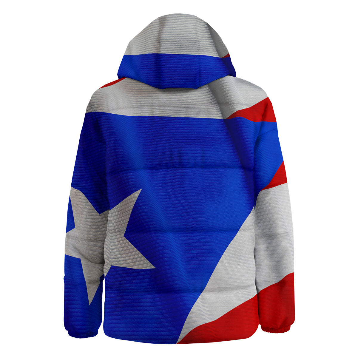 Flag Puerto Rican Print Down Jacket-grizzshop