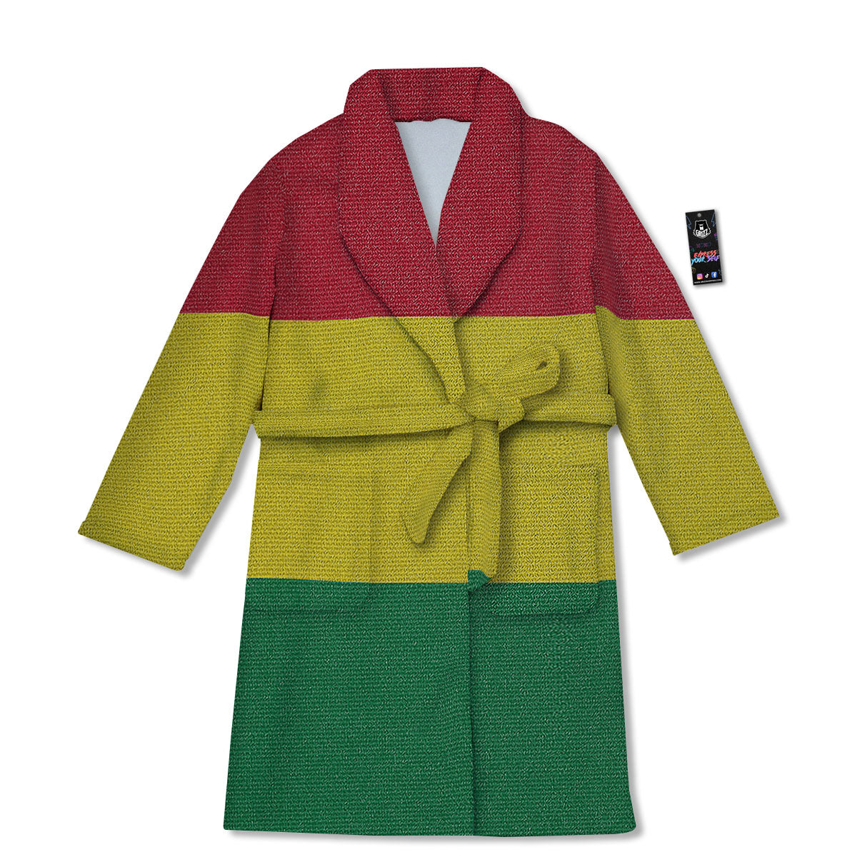 Flag Rasta Print Bathrobe-grizzshop