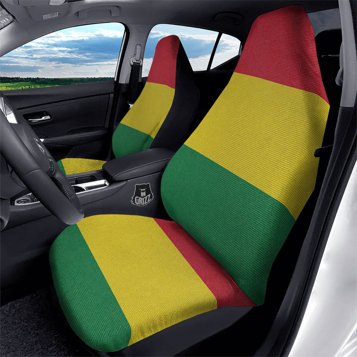 Flag Rasta Print Car Seat Covers-grizzshop