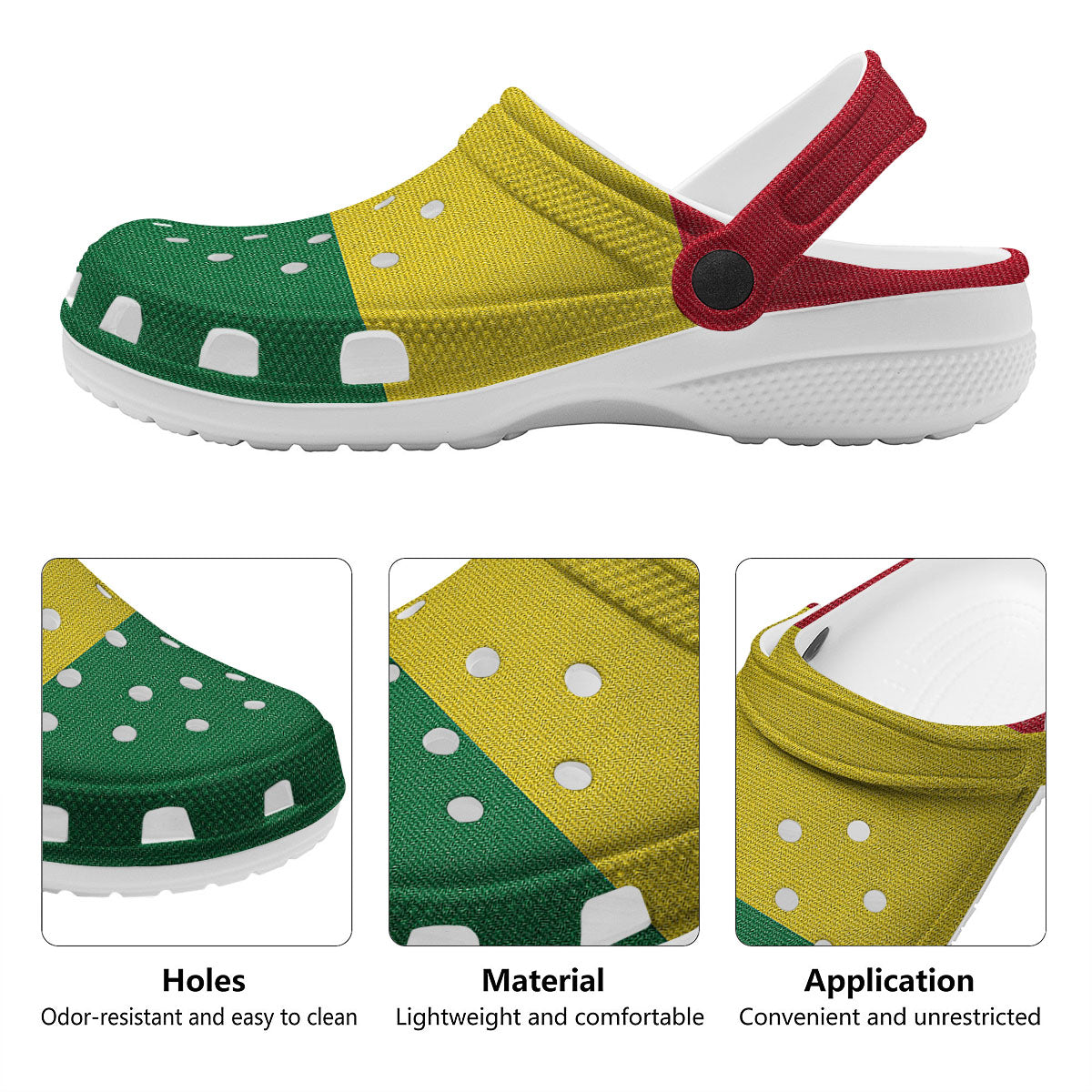 Flag Rasta Print Clog-grizzshop