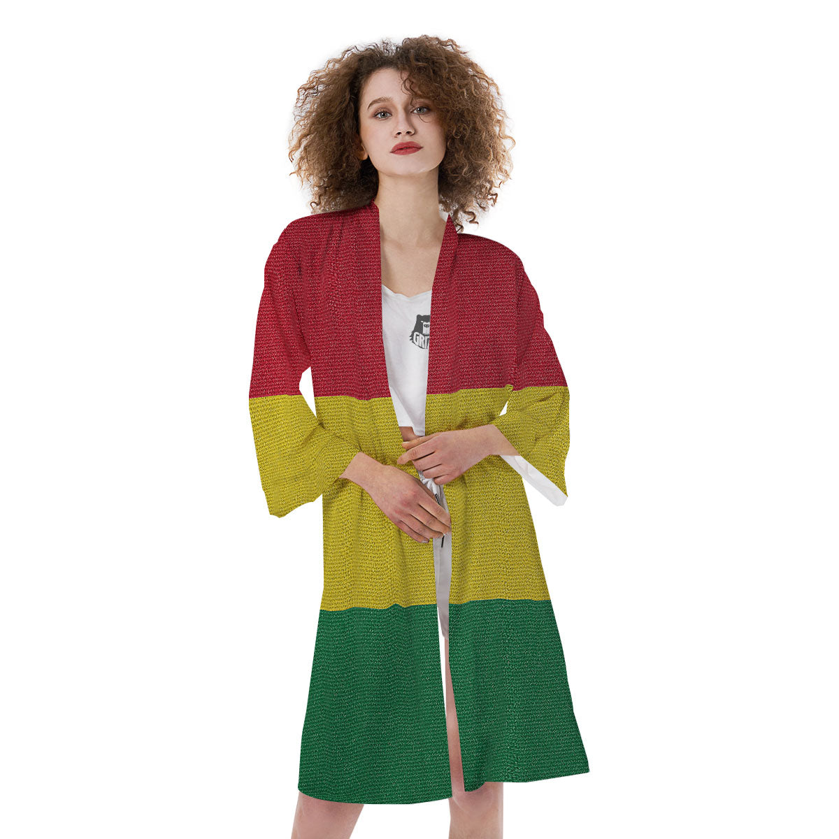 Flag Rasta Print Kimono-grizzshop