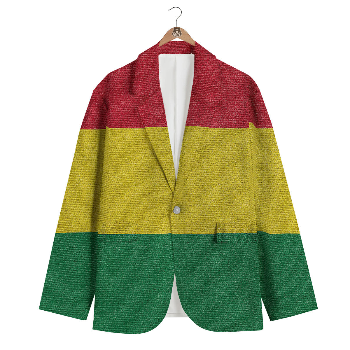 Flag Rasta Print Men's Blazer-grizzshop