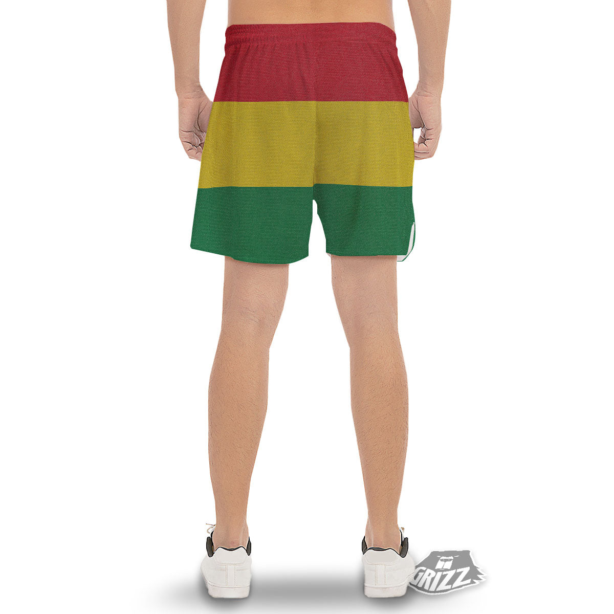 Flag Rasta Print Men's Gym Shorts-grizzshop