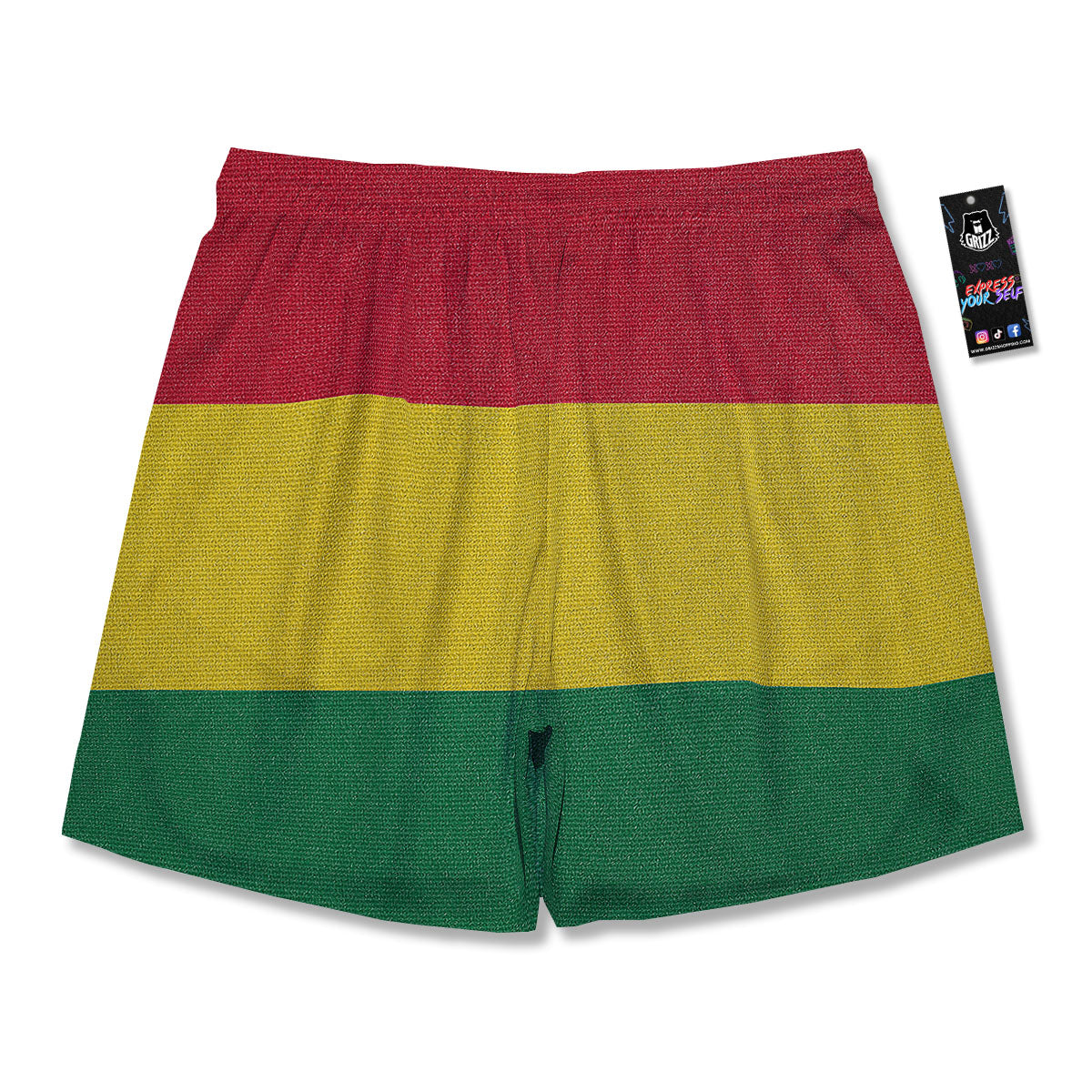 Flag Rasta Print Men's Running Shorts-grizzshop