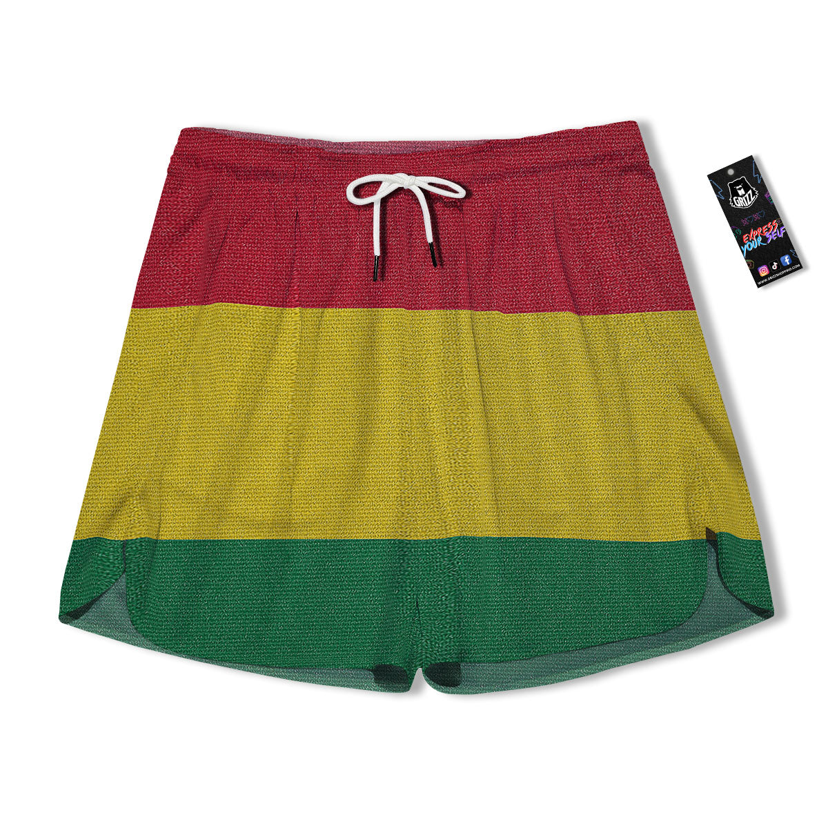 Flag Rasta Print Men's Running Shorts-grizzshop