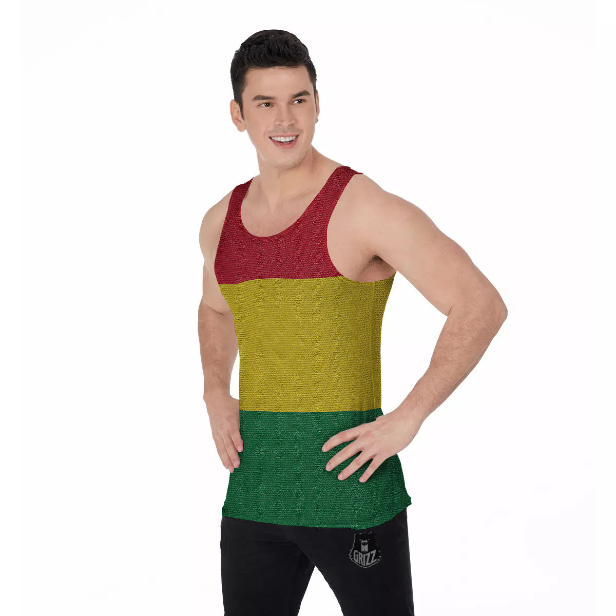 Flag Rasta Print Men's Tank Top-grizzshop