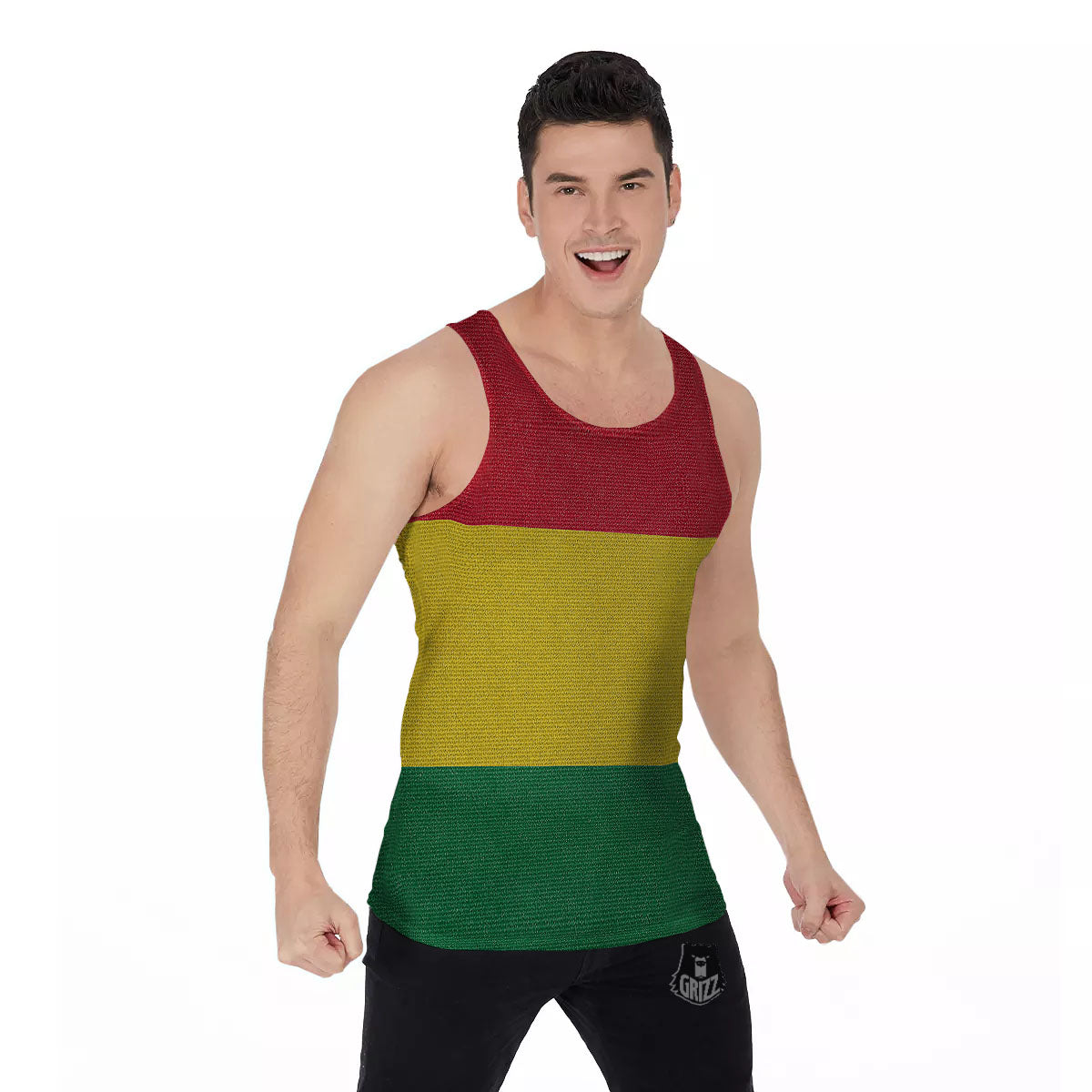 Flag Rasta Print Men's Tank Top-grizzshop