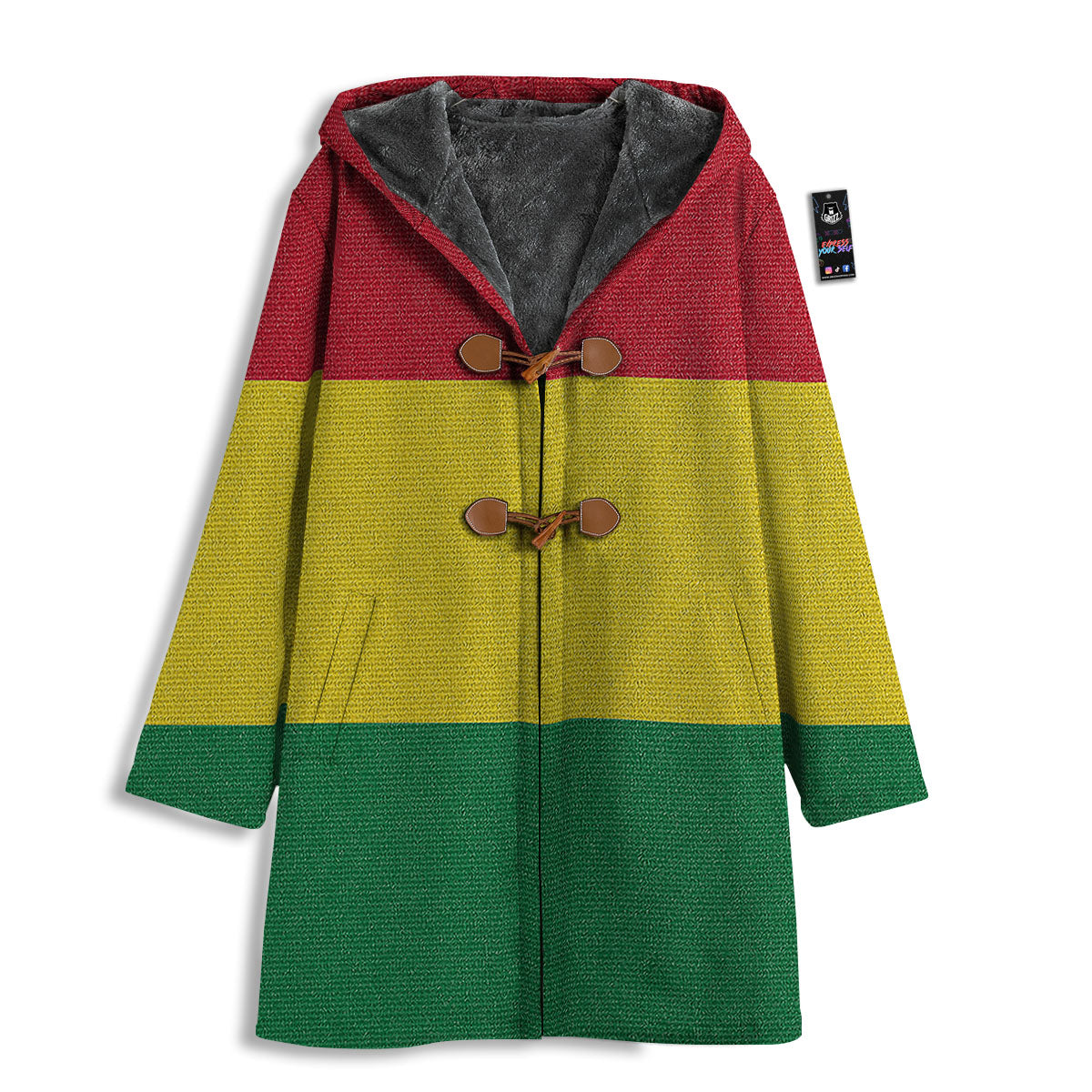 Flag Rasta Print Men's Windbreaker Jacket-grizzshop