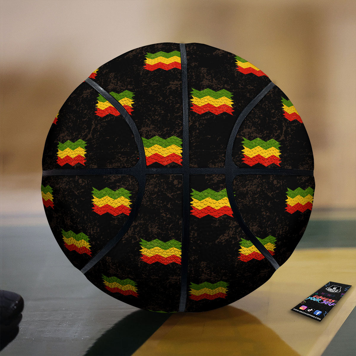 Flag Rasta Print Pattern Basketball-grizzshop